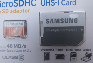 Samsung EVO MicroSDHC card 